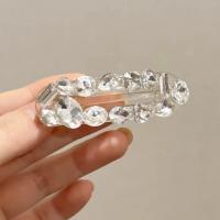 Acrylic Alligator Hair Clip, fashion jewelry & for woman & with rhinestone, 80mm, Sold By PC