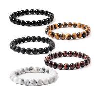 Gemstone Bracelet Round & Unisex 8mm Length Approx 6.7 Inch Sold By PC