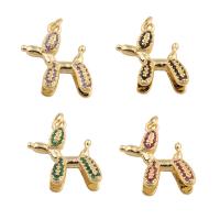 Cubic Zirconia Micro Pave Brass Pendant Dog gold color plated DIY & micro pave cubic zirconia golden Approx 2mm Sold By PC
