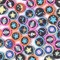 Polymer Clay Beads, Flat Round, DIY, mixed colors, 10mm, Approx 1000PCs/Bag, Sold By Bag