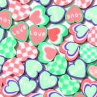 Polymer Clay Beads Heart DIY mixed colors 10mm Approx Sold By Bag