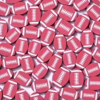 Polimero-Clay-Beads, argilla polimero, Pallone da rugby, DIY, rosso, 10mm, Appross. 1000PC/borsa, Venduto da borsa