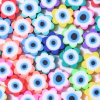 Perles de bijoux mode Evil Eye, argile de polymère, fleur, DIY, couleurs mélangées, 10mm, Environ 1000PC/sac, Vendu par sac