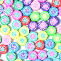 Polimero-Clay-Beads, argilla polimero, Cerchio piatto, DIY, colori misti, 10mm, Appross. 1000PC/borsa, Venduto da borsa