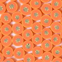 Polymer Ton Perlen , flache Runde, DIY, orange, 10mm, ca. 1000PCs/Tasche, verkauft von Tasche