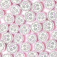 Polymer Clay Beads Flat Round DIY pink 10mm Approx Sold By Bag