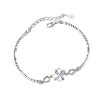 925 Sterling Silver Bangle Bracelet, plated, fashion jewelry & micro pave cubic zirconia & for woman, more colors for choice, nickel, lead & cadmium free, Length:Approx 7.87 Inch, Sold By PC