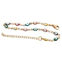 Evil Eye Jewelry Bracelet, 304 Stainless Steel, fashion jewelry & for woman & enamel, 3.50x3mm, Sold Per Approx 9.25 Inch Strand
