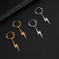 Huggie Hoop Drop Earring 304 Stainless Steel Lightning Symbol Vacuum Ion Plating fashion jewelry & for woman Sold By Pair