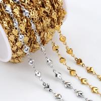 Stainless Steel Jewelry Chain, 304 Stainless Steel, Heart, plated, DIY, more colors for choice, 5mm, 1m/Bag, Sold By Bag
