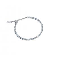 Titanium Steel Bracelet & Bangle, with 1.97inch extender chain, fashion jewelry & Unisex & with rhinestone, original color, 4mm, Length:Approx 6.3 Inch, Sold By PC