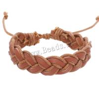 Bracelets cordon PU, cuir PU, avec corde de cire, fait à la main, Vintage & unisexe & réglable, plus de couleurs à choisir, Longueur:Environ 18-23 cm, Vendu par PC