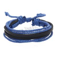 PU Leather Cord Bracelets, with Wax Cord, handmade, folk style & Unisex & adjustable, more colors for choice, Length:Approx 18-23 cm, Sold By PC
