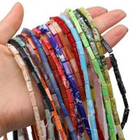 Gemstone Jewelry Beads, Natural Stone, Rectangle, DIY & different materials for choice, more colors for choice, nickel, lead & cadmium free, 4x14mm, Sold Per Approx 38 cm Strand