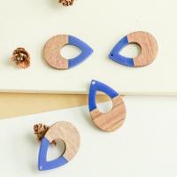 Wood Pendants with Resin Teardrop DIY & hollow Approx Sold By Bag