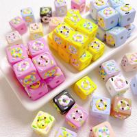 Acrylic Jewelry Beads, Square, DIY, more colors for choice, 16mm, Hole:Approx 4mm, Sold By PC