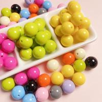 Volltonfarbe Acryl Perlen, rund, Einbrennlack, DIY, keine, 16mm, Bohrung:ca. 2mm, 100PCs/Tasche, verkauft von Tasche