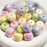 Perles  acrylique plaqué , Rond, Placage UV, DIY, plus de couleurs à choisir, 20x14mm, Vendu par PC