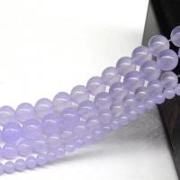 Perles d'espacement Bijoux, calcédoine mauve, Rond, poli, DIY & normes différentes pour le choix, violet, Vendu par brin
