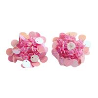 Hair Accessories DIY Findings, Acrylic, with Glass Seed Beads, Flower, more colors for choice, 48mm, Sold By PC