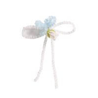 Hair Accessories DIY Findings, Glass Beads, Flower, blue, 90x66mm, Sold By PC