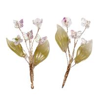 Hair Accessories DIY Findings, Crystal, with brass wire, Flower, 80x65mm, Sold By PC