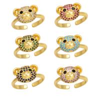 Cubic Zirconia Micro Pave Brass Ring Bear plated fashion jewelry & micro pave cubic zirconia nickel lead & cadmium free 10mm Inner Approx 17mm Sold By PC