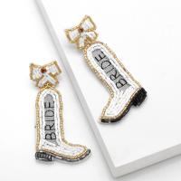 Earring Jewelry Seedbead with Cloth Shoes fashion jewelry nickel lead & cadmium free Sold By Pair