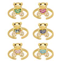 Cubic Zirconia Micro Pave Brass Ring Bear plated fashion jewelry & micro pave cubic zirconia nickel lead & cadmium free 14mm Inner Approx 17mm Sold By PC
