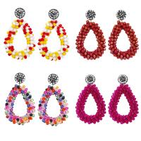 Øreringe smykker, Messing, med Seedbead, forgyldt, mode smykker, flere farver til valg, nikkel, bly & cadmium fri, 56x34mm, Solgt af par