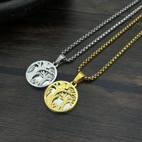 Titanium Steel Necklace Round plated fashion jewelry & for man nickel lead & cadmium free Sold By PC