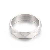 Rozsdamentes acél Finger Ring, 304 rozsdamentes acél, galvanizált, különböző méretű a választás & az ember, platina színű, Által értékesített PC