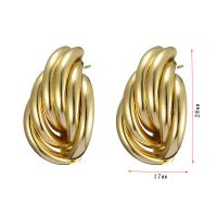 Iron Earring, plated, different styles for choice & for woman, golden, Sold By Pair
