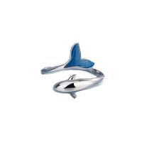 Ezüst ékszer Finger Ring, 925 Ezüst, galvanizált, a nő & zománc, platina színű, Méret:7, Által értékesített PC
