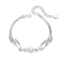 925 Sterling Silver Bangle Bracelet with 3CM extender chain plated for woman platinum color Length Approx 16 cm Sold By PC