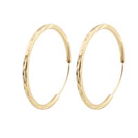 Messing Hoop Earring, Runde, guldfarve belagt, mode smykker & for kvinde, gylden, 41x2x2mm, Solgt af par