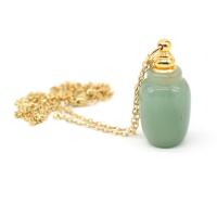 Green Aventurine Perfume Bottle Necklace, with Rose Quartz & Tibetan Style, with 5cm extender chain, gold color plated, fashion jewelry & for woman, more colors for choice, 15x45mm, Length:Approx 60 cm, Sold By PC