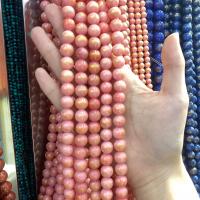 Cloisonne Stone perla, Cerchio, DIY & formato differente per scelta, rosa, Venduto per Appross. 38 cm filo