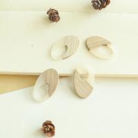 Pendentifs en bois, avec résine, ovale, DIY & creux, 22x35mm, Environ 50PC/sac, Vendu par sac