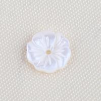 Natural White Shell Perler, Flower, du kan DIY, hvid, 8x7.80x1.60mm, Solgt af PC