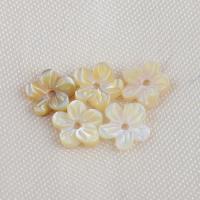 Perles de coquillage jaune naturel, coquille jaune, fleur, DIY, Jaune, 6x5.80x1.50mm, Vendu par PC