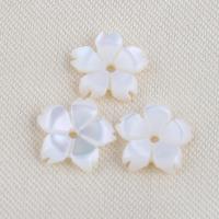 Prirodni Slatkovodni Shell perle, Top Shell, Cvijet, možete DIY, bijel, 9.40x9.20x1.80mm, Prodano By PC
