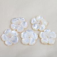 Natural White Shell Perler, Flower, du kan DIY, hvid, 24.20x3.40mm, Solgt af PC