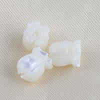 Prirodni Slatkovodni Shell perle, Top Shell, Cvijet, možete DIY, bijel, 8.80x7.50mm, Prodano By PC