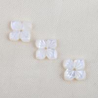 Natural White Shell Perler, Flower, du kan DIY, hvid, 12x9.30x2.10mm, Solgt af PC