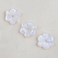 الخرز شل الأبيض الطبيعي, زهرة, ديي, أبيض, 11.50x10.40x1.80mm, تباع بواسطة PC