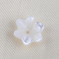 الخرز شل الأبيض الطبيعي, زهرة, ديي, أبيض, 10x3mm, تباع بواسطة PC