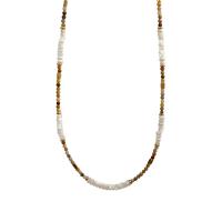 Natural Gemstone Necklace Natural Stone with Brass with 5CM extender chain handmade for woman golden Length Approx 41 cm Sold By PC