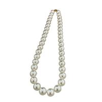Plastic Pearl Necklace, with Brass, with 7CM extender chain, plated, different size for choice & for woman, more colors for choice, Length:Approx 37.5 cm, Sold By PC