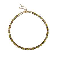Collier bijoux de pierre gemme, Pierre naturelle, avec laiton, fait à la main, styles différents pour le choix & pour femme, multicolore, Vendu par PC